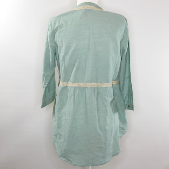 Aratta Silent Journey Mint Buttoned Tunic Top - Picture 6 of 13